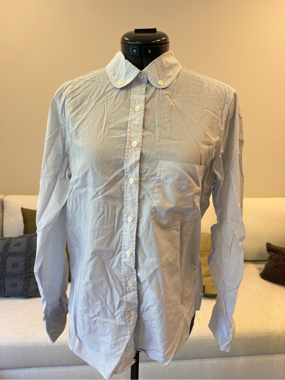 Gant Pale Blue Pinstriped Button-Down Shirt